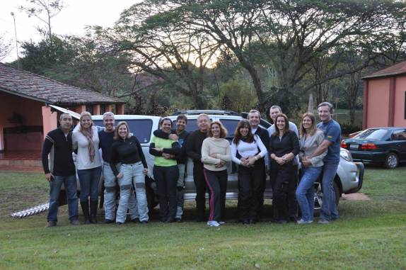 Com a turma de motoqueiros amigos da Cláudia e Betinho, na fazenda em Ribeirão Preto - SP
